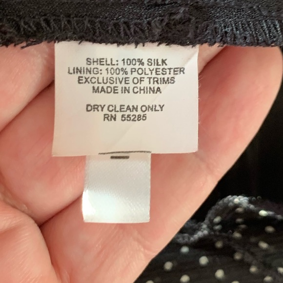 🔴•100% Silk• Polka Dot Chiffon Flirty Skirt - Picture 5 of 8